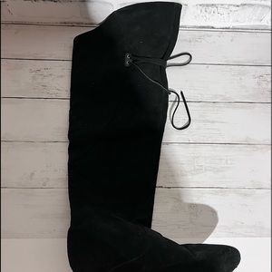 Fergie Black Suede Leather Over the Knee Boot 8.5
